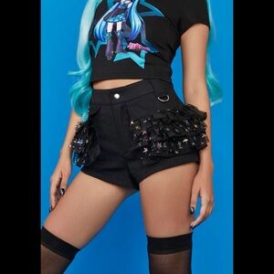 Dolls Kill x Hatsune Miku Star Bright Ruffle Shorts XXL